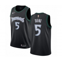 Minnesota Timberwolves #5 Gorgui Dieng Authentic Black Hardwood Classics Jersey