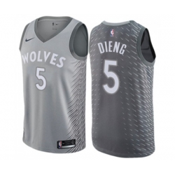 Minnesota Timberwolves #5 Gorgui Dieng Swingman Gray NBA Jersey - City Edition