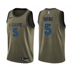 Minnesota Timberwolves #5 Gorgui Dieng Swingman Green Salute to Service NBA Jersey