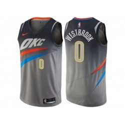 Oklahoma City Thunder #0 Russell Westbrook Gray NBA Swingman City Edition Jersey Oklahoma City Thunder #0 Russell Westbrook Gray NBA Swingman City Edition Jersey