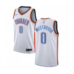 Oklahoma City Thunder #0 Russell Westbrook Swingman White Home NBA Jersey - Association Edition