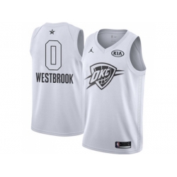 Oklahoma City Thunder #0 Russell Westbrook White NBA Jordan Swingman 2018 All-Star Game Jersey