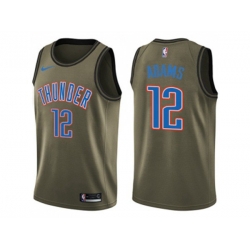 Oklahoma City Thunder #12 Steven Adams Green Salute to Service NBA Swingman Jersey Oklahoma City Thunder #12 Steven Adams Green Salute to Service NBA Swingman Jersey