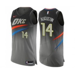 Oklahoma City Thunder #14 D.J. Augustin Authentic Gray NBA Jersey - City Edition