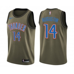Oklahoma City Thunder #14 D.J. Augustin Swingman Green Salute to Service NBA Jersey