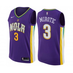 New Orleans Pelicans #3 Nikola Mirotic Swingman Purple NBA Jersey - City Edition New Orleans Pelicans #3 Nikola Mirotic Swingman Purple NBA Jersey - City Edition