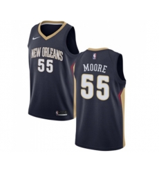 New Orleans Pelicans #55 ETwaun Moore Swingman Navy Blue Road NBA Jersey - Icon Edition