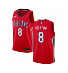New Orleans Pelicans #8 Jahlil Okafor Authentic Red NBA Jersey Statement Edition