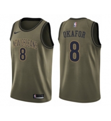 New Orleans Pelicans #8 Jahlil Okafor Swingman Green Salute to Service NBA Jersey