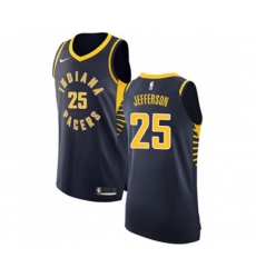 Indiana Pacers #25 Al Jefferson Authentic Navy Blue Basketball Jersey - Icon Edition