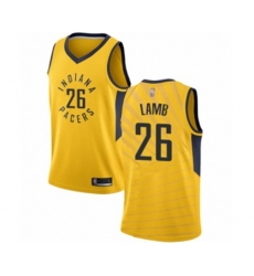 Indiana Pacers #26 Jeremy Lamb Authentic Gold Basketball Jersey Statement Edition
