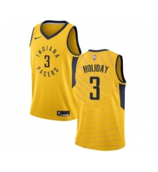 Indiana Pacers #3 Aaron Holiday Swingman Gold NBA Jersey Statement Edition