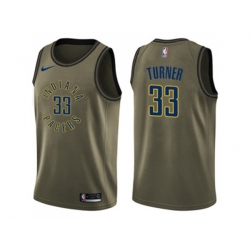 Indiana Pacers #33 Myles Turner Green Salute to Service NBA Swingman Jersey