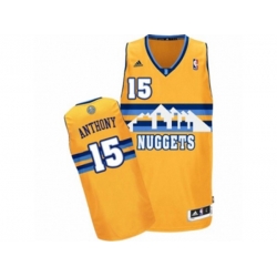Denver Nuggets #15 Carmelo Anthony Authentic Gold Alternate NBA Jersey
