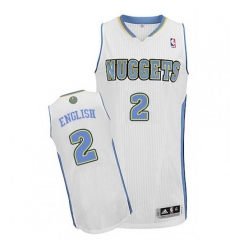 Denver Nuggets #2 Alex English Authentic White Home NBA Jersey