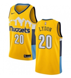 Denver Nuggets #20 Tyler Lydon Authentic Gold Alternate NBA Jersey Statement Edition