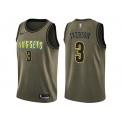 Denver Nuggets #3 Allen Iverson Green Salute to Service NBA Swingman Jersey