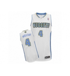 Denver Nuggets #4 Paul Millsap Authentic White Home NBA Jersey