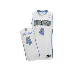 Denver Nuggets #4 Paul Millsap Authentic White Home NBA Jersey