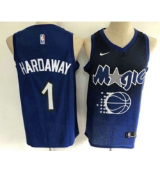 Orlando Magic #1 Penny Hardaway Blue with Black Salute Nike Swingman Stitched NBA Jersey