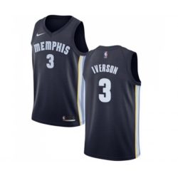 Memphis Grizzlies #3 Allen Iverson Swingman Navy Blue Road NBA Jersey - Icon Edition