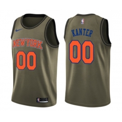 New York Knicks #00 Enes Kanter Swingman Green Salute to Service NBA Jersey