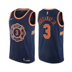 New York Knicks #3 Tim Hardaway Jr. Authentic Navy Blue NBA Jersey - City Edition