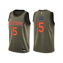 New York Knicks #5 Courtney Lee Green Salute to Service NBA Swingman Jersey