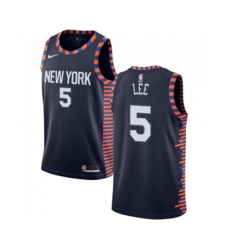 New York Knicks #5 Courtney Lee Swingman Navy Blue Basketball Jersey - 2018-19 City Edition