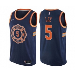 New York Knicks #5 Courtney Lee Swingman Navy Blue NBA Jersey - City Edition