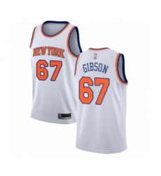 New York Knicks #67 Taj Gibson Swingman White Basketball Jersey - Association Edition