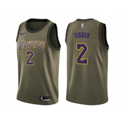 Los Angeles Lakers #2 Derek Fisher Green Salute to Service NBA Swingman Jersey