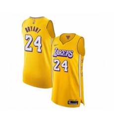 Los Angeles Lakers #24 Kobe Bryant Authentic Gold 2019-20 City Edition Basketball Jersey