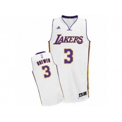 Los Angeles Lakers #3 Corey Brewer Swingman White Alternate NBA Jersey