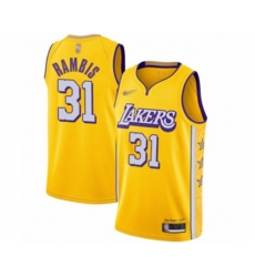 Los Angeles Lakers #31 Kurt Rambis Swingman Gold 2019-20 City Edition Basketball Jersey