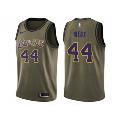 Los Angeles Lakers #44 Jerry West Green Salute to Service NBA Swingman Jersey
