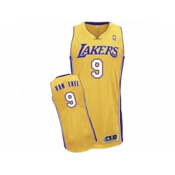 Los Angeles Lakers #9 Nick Van Exel Authentic Gold Home NBA Jersey