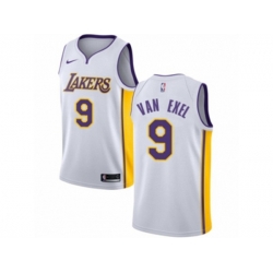 Los Angeles Lakers #9 Nick Van Exel Authentic White NBA Jersey - Association Edition