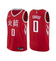 Houston Rockets #0 Marquese Chriss Authentic Red NBA Jersey - City Edition