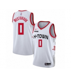 Houston Rockets #0 Russell Westbrook Authentic White Basketball Jersey - 2019-20 City Edition