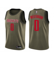 Houston Rockets #0 Russell Westbrook Swingman Green Salute to Service Basketball Jersey