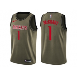 Houston Rockets #1 Tracy McGrady Green Salute to Service NBA Swingman Jersey