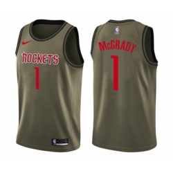 Houston Rockets #1 Tracy McGrady Swingman Green Salute to Service NBA Jersey