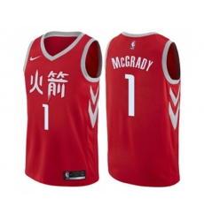 Houston Rockets #1 Tracy McGrady Swingman Red NBA Jersey - City Edition