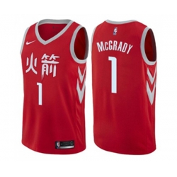 Houston Rockets #1 Tracy McGrady Swingman Red NBA Jersey - City Edition