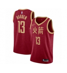 Houston Rockets #13 James Harden Authentic Red NBA Jersey - 2018-19 City Edition