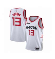 Houston Rockets #13 James Harden Authentic White Basketball Jersey - 2019-20 City Edition