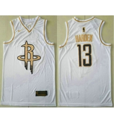 Houston Rockets #13 James Harden White Golden Nike Swingman Stitched NBA Jersey