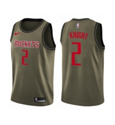 Houston Rockets #2 Brandon Knight Swingman Green Salute to Service NBA Jersey