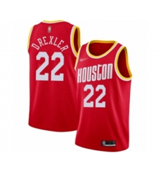 Houston Rockets #22 Clyde Drexler Swingman Red Hardwood Classics Finished Basketball Jersey